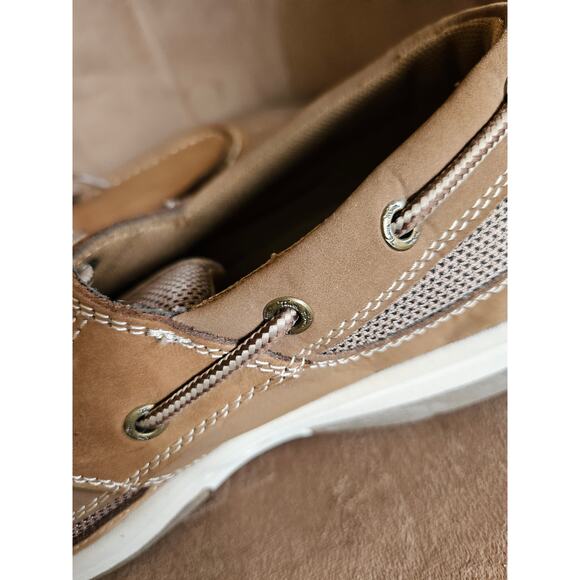 Thom McAn Men's Kellan 3 Lace Up Boat Shoes Brown Leather Size 9 - Picture 4 of 10